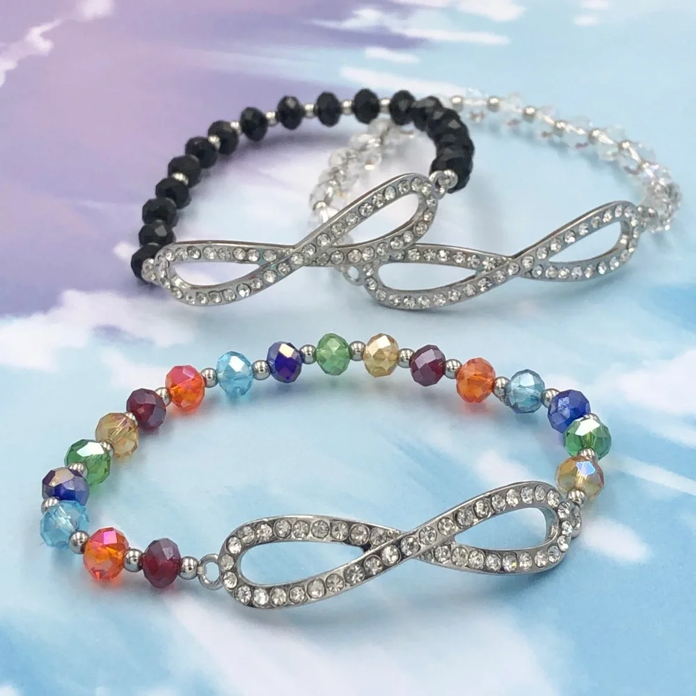 🌼 Rhinestone Infinity Sign Stretch Bracelet